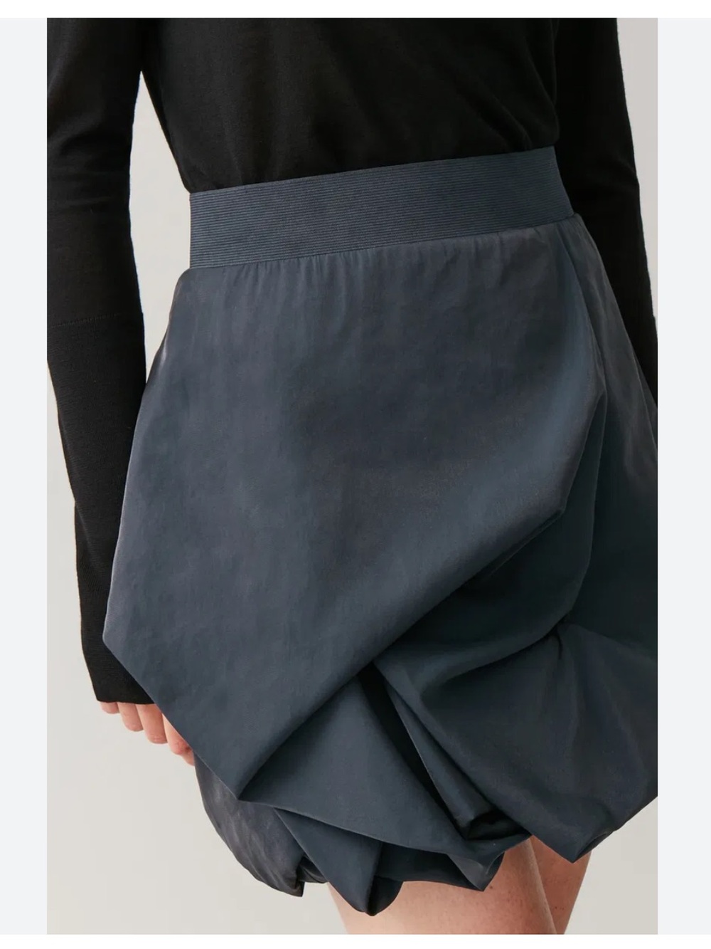 COS Gathered Mini Skirt Midnight Blue